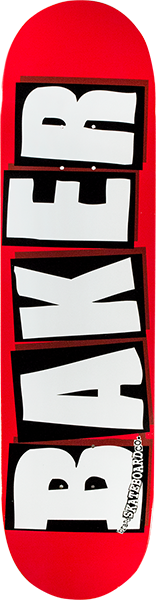 BAKER BRAND LOGO SKATEBOARD DECK 8.25 RED/WHITE
