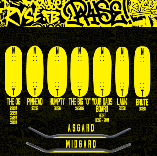 RYSE Toxic Monsterheds Fingerboard Crusader Green 32mm MidGuard OG