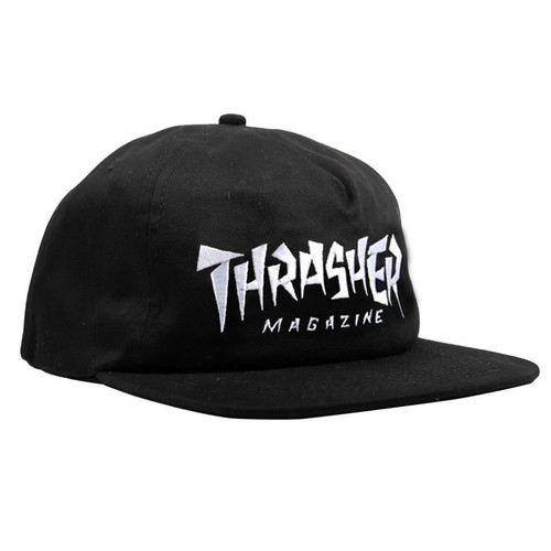 Thrasher Jagged Logo Hat Black Snapback