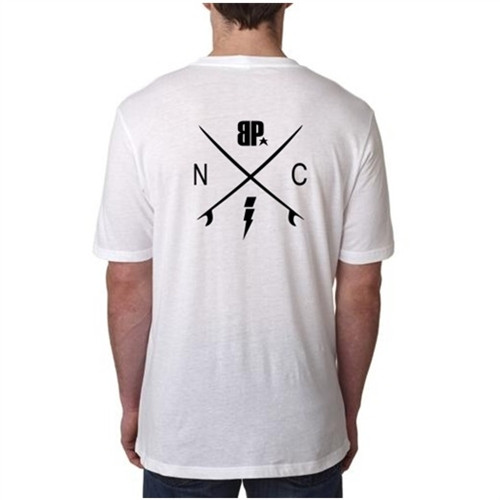 Boardparadise Stacked Surf Crosses Mens T White