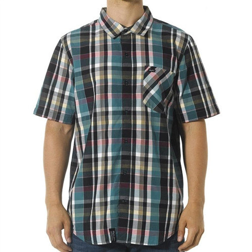 LRG Vacay Plaid SS Woven Aqua