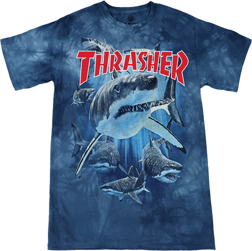 THRASHER SHARK SS TSHIRT MEDIUM BLUE DYE