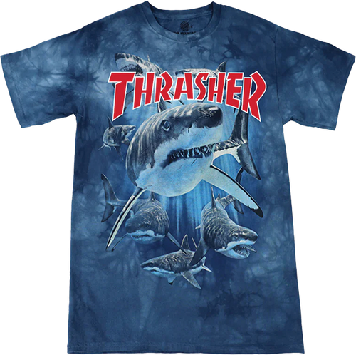 THRASHER SHARK SS TSHIRT XXLARGE BLUE DYE