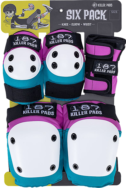 187 6-PACK PAD SET XSMALL PINK/TEAL