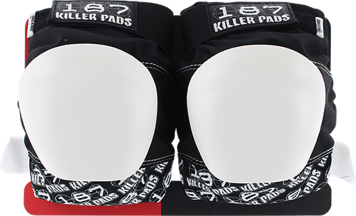 187 PRO KNEE PADS MEDIUM BLK/WHT TEXT/WHT CAP