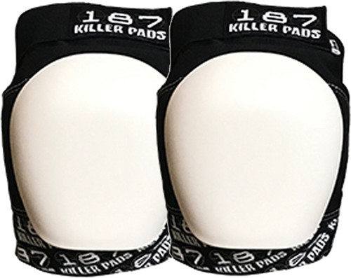 187 PRO KNEE PADS LARGE  BLK/WHT TEXT/WHT CAP