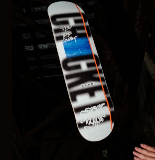 Quasi Crockett Time is Skateboard Deck White Black Blue 8.5x14.5WB
