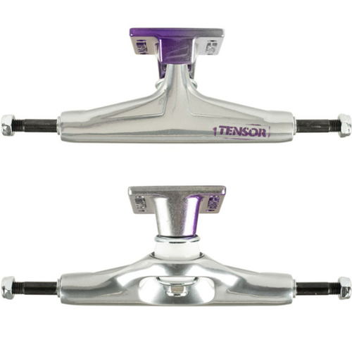 Tensor Reg Aluminum Stencil Mirror Trucks Set Raw Purple 5.5