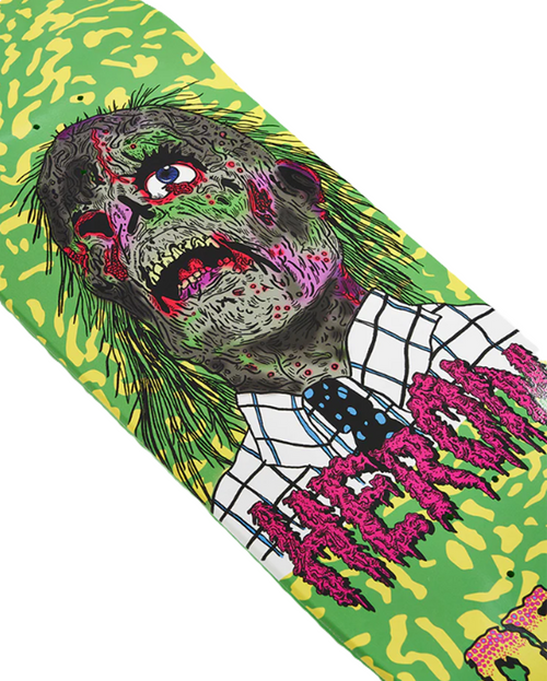 Heroin DeadDave Dave Head Skateboard Deck Green Dipped 10x14.25WB
