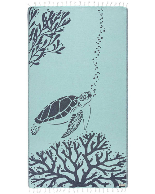 Sand Cloud Bubbles Turtle Towel Seaglass Regular
