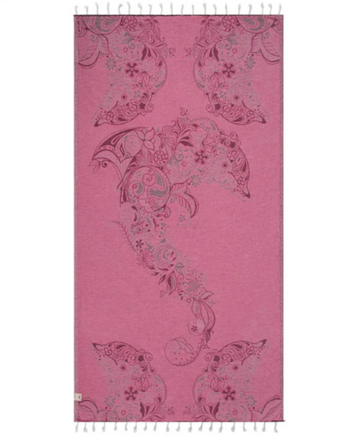 Sand Cloud Floral Dolphins Towel Fig Regular