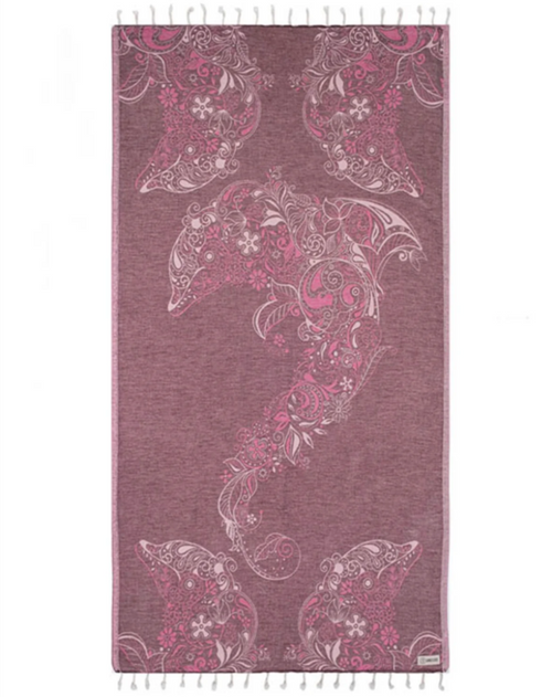 Sand Cloud Floral Dolphins Towel Fig Regular