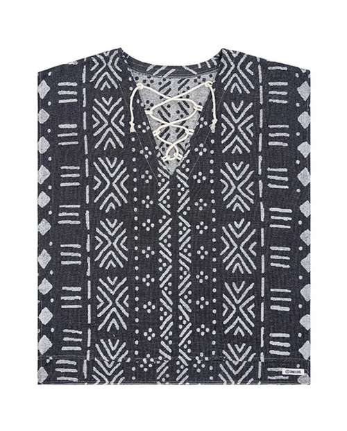 Sand Cloud Adobe Mudcloth Cover Up Black One Size