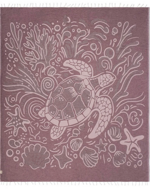 Sand Cloud Coral Turtle Towel Natural XLarge