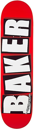 BAKER BRAND LOGO SKATEBOARD DECK 8.0 RED/WHITE