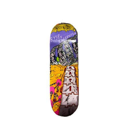 RYSE Green Tea Pro Mati Abstract Fingerboard Deck Purple Orange 29mm OG Midgard