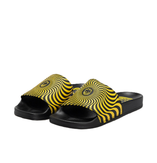 Spitfire Bighead Swirl Slides Black Yellow 10