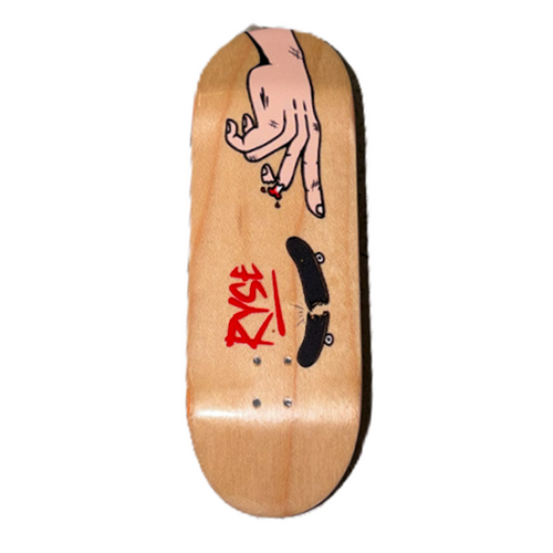 RYSE Broken Finger Fingerboard Deck Natural Black 32mm OG Asgard