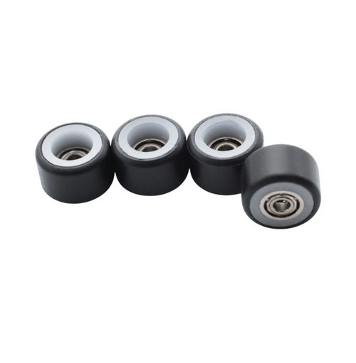 Flatface V1 Dual Bearing Fingerboard Wheels Black White (Inc 2 Bearings)
