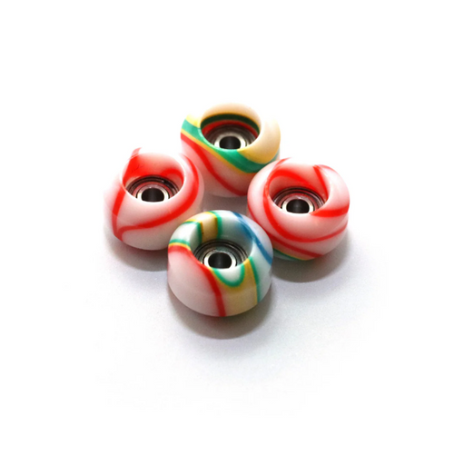 Flatface Street Shape Fingerboard Wheels Candy Swirl LTD