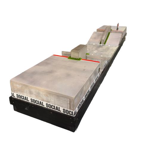 WAREHOUSE RAMPS Long Gap Fingerboard Park Black Grey 1x5