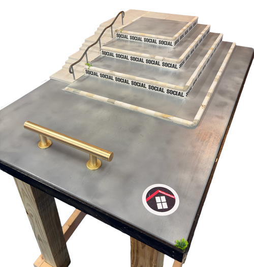Warehouse Ramps Wallenberg Fingerboard Park w Stand Grey White 3x4