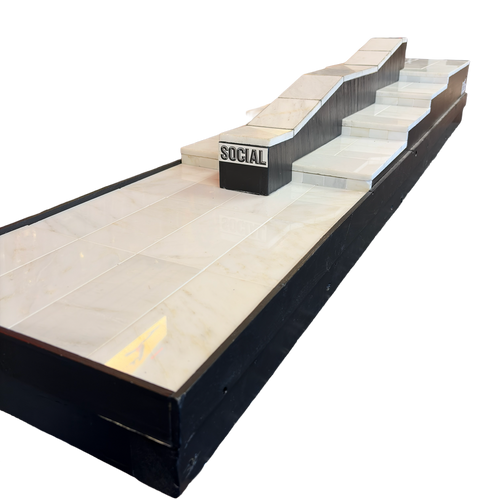 WAREHOUSE Ramps Tile Fingerboard Park Black White 1x5