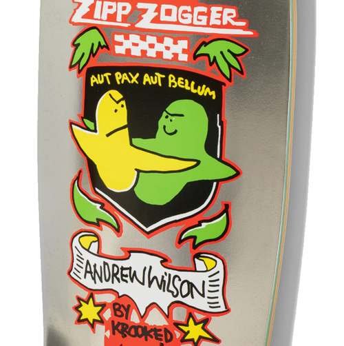 Krooked Wilson Zogger Skateboard Deck Silver 10.75x14.2WB