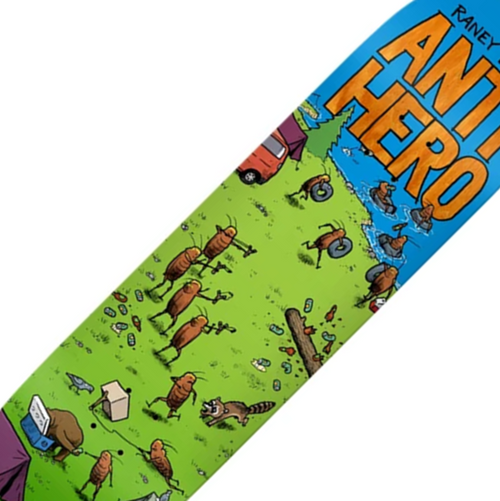 Anti Hero Raney Roached Out II Skateboard Deck Green Blue 8.62x14.75WB