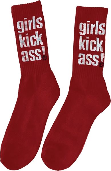 FOUNDATION GIRLS KICK ASS CREW SOCK RED