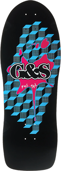G&S FOIL TAIL SKATEBOARD DECK 10.5X303 BLK DIP