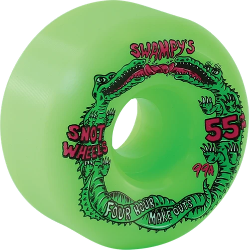 SNOT SWAMPY FOUR HOUR CONICAL 55MM 99A NEON GREEN WHEELS SET
