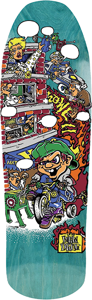 NEW DEAL HOWELL TRICYCLE KID SKATEBOARD DECK 9.63X30.75 TEAL