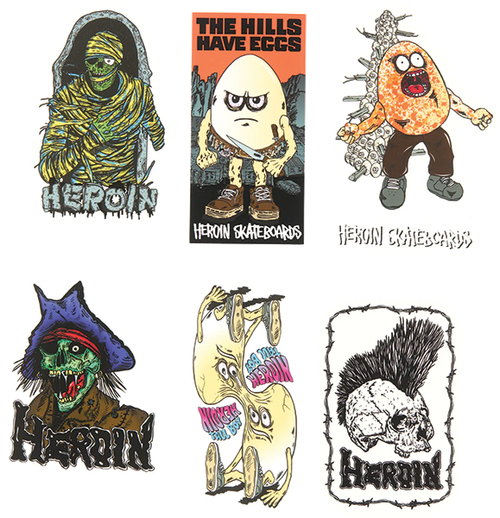 HEROIN 12 PK HILLS HAVE EGGS ASSORTED STICKER PACK