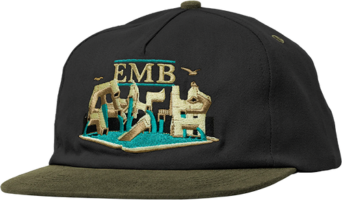 REAL EMB HAT ADJ CHARCOAL TAN
