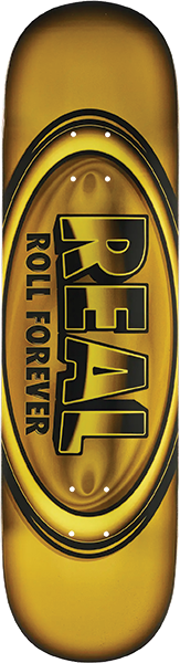 REAL OVAL DBX SKATEBOARD DECK 8.38 YELLOW FOIL