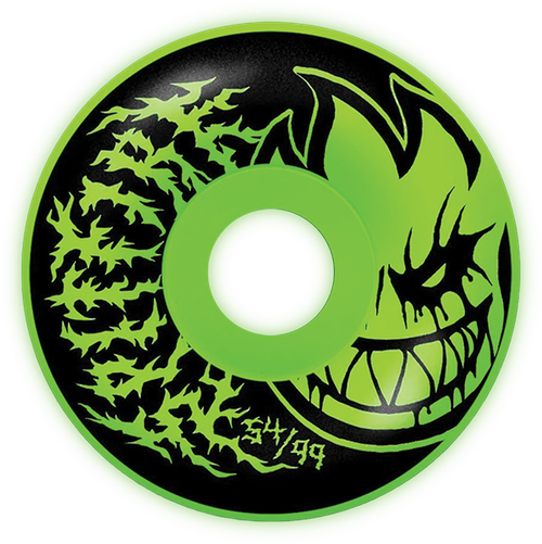 SPITFIRE F4 99a BH RADIAL FULL 54mm DEATHMASK II GLOW WHEELS SET