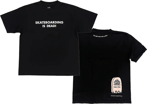 WORLD INDUSTRIES SKATEBOARDING IS DEAD XLARGE BLACK