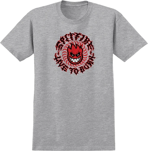 SPITFIRE DEATHMASK CLASSIC SS SMALL HEATHER GREY