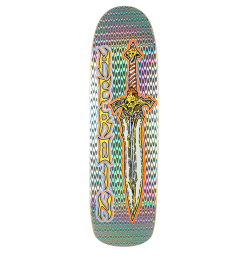 Heroin Sword Skateboard Deck Silver 9.0x14wb