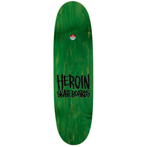 Heroin 28 Eggs Later Skateboard Deck Black Gold 9.0x14.3wb