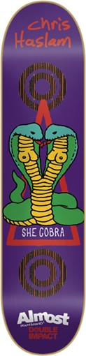 ALMOST HASLAM CLUB PATCH SKATEBOARD DECK-8.0 double impact