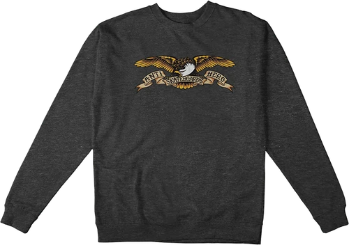 ANTI HERO EAGLE CREWNECK SWEATSHIRT XLARGE CHARCOAL HEATHER BLACK