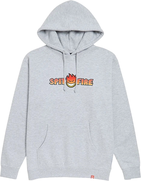 SPITFIRE OG SPLIT FADE FILL HOODIE SWEATSHIRT MEDIUM GREY HEATHER