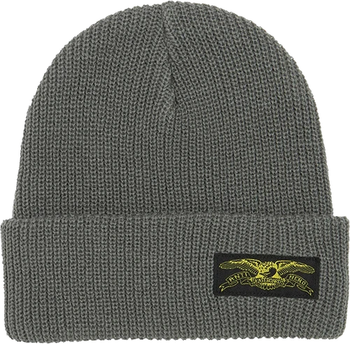 ANTI HERO STOCK EAGLE LABEL CUFF BEANIE OSFM-CHARCOAL YEL