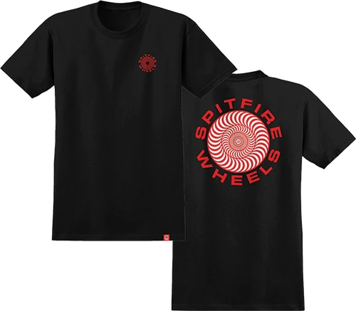 SPITFIRE CLASS TSHIRTIC '87 SWIRL FILL SS TSHIRT XLARGE BLACK RED WHT