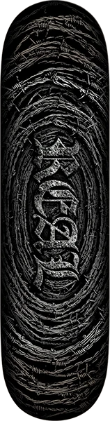 REAL DBX BARBED WIRE FOIL OVAL SKATEBOARD DECK-8.12 BLACK