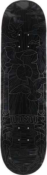 REAL SILVA BLACK SUNDAY CATHEDRAL SKATEBOARD DECK-8.25 BLK
