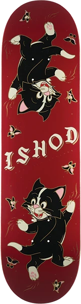 REAL WAIR KITTEN SCRATCH SKATEBOARD DECK-8.25 BURGUNDY TT