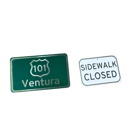 GrindRight Freeway Street Sign Silver 5x3"